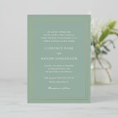 Traditionele Sage Green Timeless Wedding Folie Uitnodiging (Staand Voorkant)