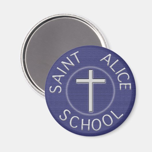 Traditionele Saint Alice Blauwe en Witte Patch Magneet (Voorkant / Achterkant)