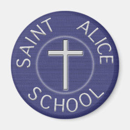 Traditionele Saint Alice Blauwe en Witte Patch Magneet