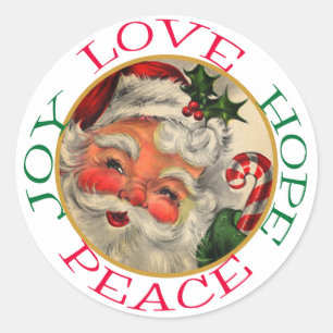 Traditionele Santa Christmas Hope Peace Ronde Sticker