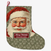 Traditionele  Santa Claus Stocking Holiday Grote Kerstsok (Voorkant)