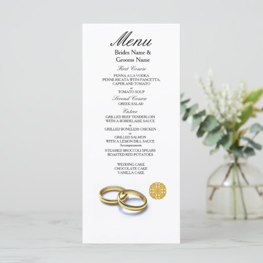 Traditionele Schotse en Keltische bruiloft Ring Th Menu (Staand voorkant)