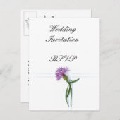 Traditionele Schotse en Keltische bruiloft Thistle Uitnodiging Briefkaart (Voorkant / Achterkant)