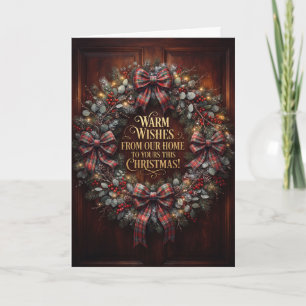 Traditionele Schotse Krans Kerstkaart Kaart