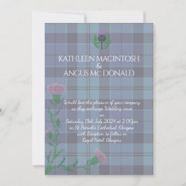 Traditionele Schotse Tartan en Schotse distel Kaart