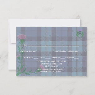 Traditionele Schotse Tartan en Schotse distel RSVP Kaartje