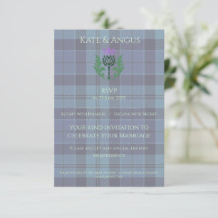 Traditionele Schotse Tartan en Schotse distel RSVP Kaartje