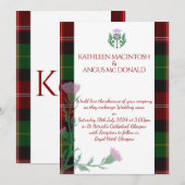 Traditionele Schotse Tartan grens en distel Kaart (Voorkant / Achterkant)