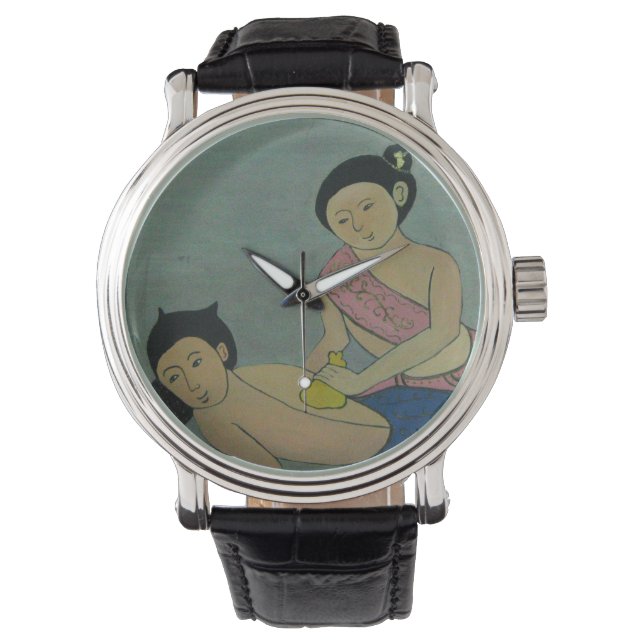 Traditionele slachting in Thailand Horloge (Voorkant)