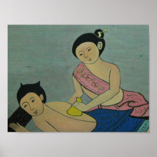 Traditionele slachting in Thailand Poster