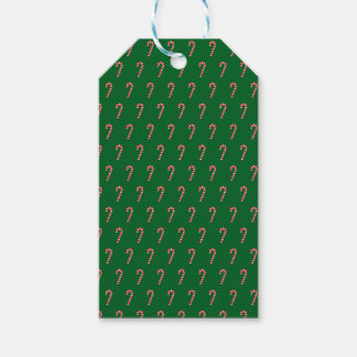 Traditionele snoepstok & groen cadeaulabel
