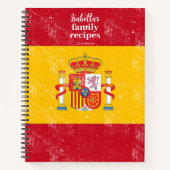 Traditionele Spaanse vlag Recipe Cookbook Notitieboek (Voorkant)