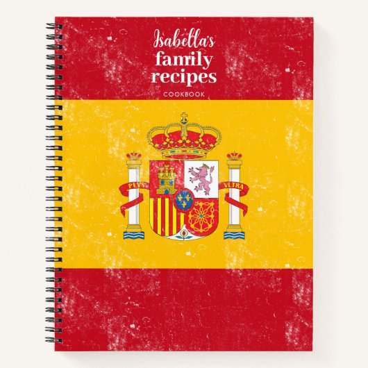 Traditionele Spaanse vlag Recipe Cookbook Notitieboek (Voorkant)