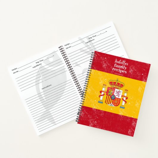 Traditionele Spaanse vlag Recipe Cookbook Notitieboek (Binnen)