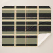 Traditionele speldenzwart, botercrème, Sage Green Sherpa Deken (Voorkant (horizontaal))