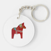 Traditionele stijl Dala Horse sleutelhanger (Achterkant)