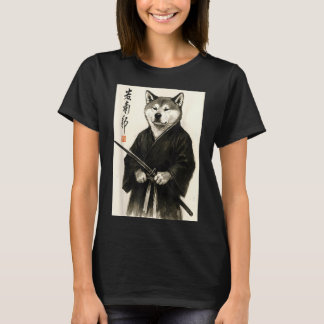 Traditionele Sumi-e esthetische krijger Japanse T-shirt