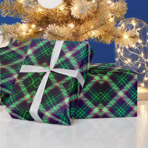 Traditionele Tartan Green Blue Plaid Cadeaupapier