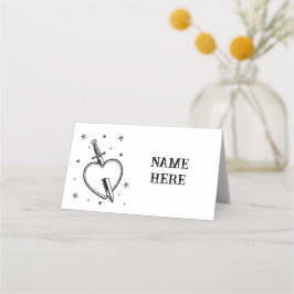 Traditionele Tattoo hart gevouwen naam Kaarten bru