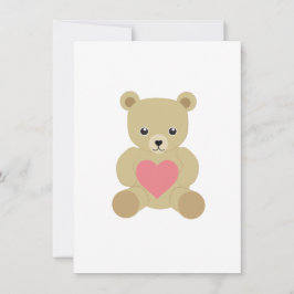 Traditionele teddybeer met hartkaart feestdagenkaart
