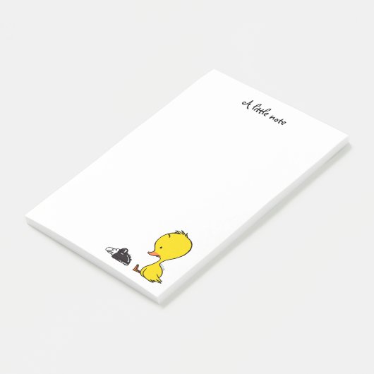 traditionele telefoon en schattige eend post-it® notes (Schuin)