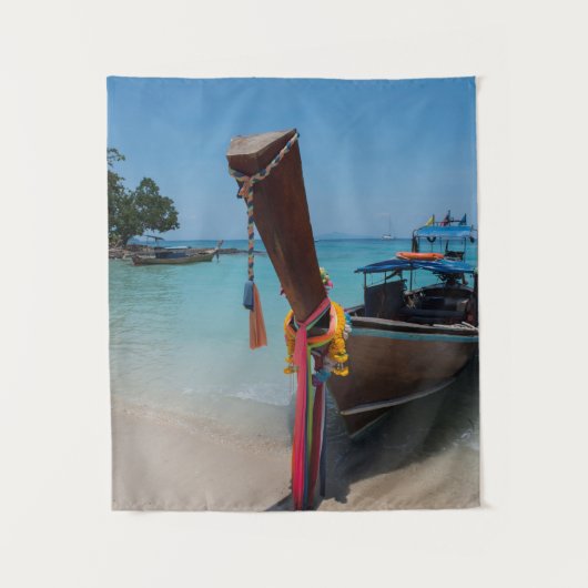 Traditionele Thaise boot Wandkleed (Voorkant)