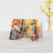 Traditionele Thanksgiving najaar Waterverf kunst Kaart (Gele Bloem)