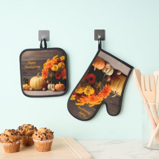Traditionele Thanksgiving Ovenwant & Pannenlap Set (Insitu(Ophanging))