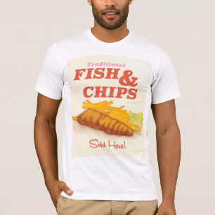 Traditionele tongposter voor vis en inktvis t-shirt