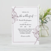 traditionele uitnodiging voor florale bruiloft (Staand voorkant)