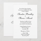 Traditionele uitnodiging voor witte bruiloft (Voorkant / Achterkant)