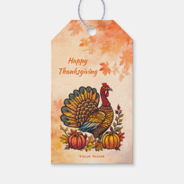 Traditionele vakantie Thanksgiving cadeau Label Cadeaulabel