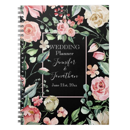 Traditionele Victoran Roze Weddenschap Planner Notitieboek (Voorkant)