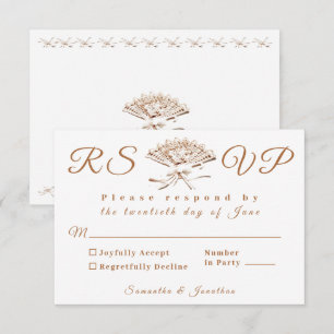 Traditionele Victoriaanse Huwelijks RSVP Kaart