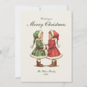 Traditionele vintage kerst feestdagenkaart (Voorkant)