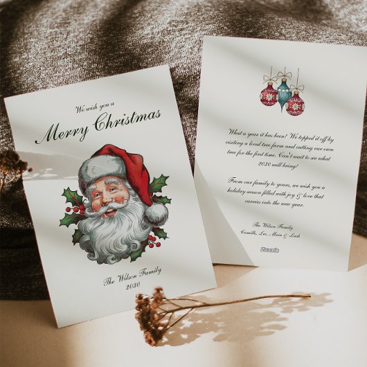 Traditionele vintage kerst feestdagenkaart