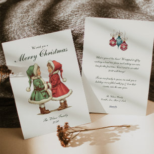 Traditionele vintage kerst feestdagenkaart