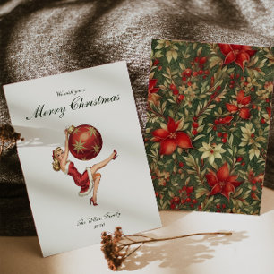 Traditionele vintage kerst feestdagenkaart