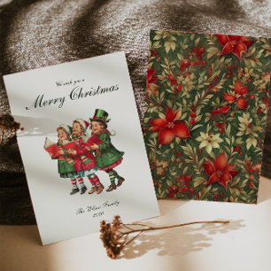 Traditionele vintage kerst feestdagenkaart