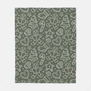 Traditionele Vintage Kerst Gingerbread Man Fleece Deken