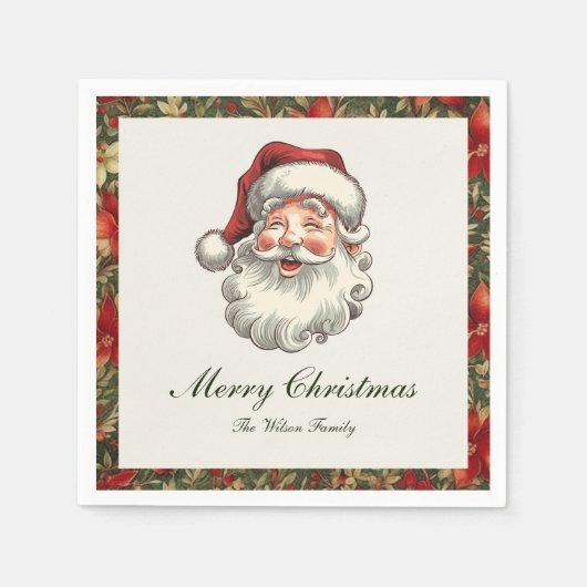 Traditionele vintage kerst servet (Voorkant)