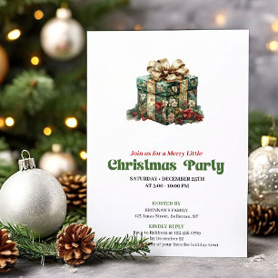 Traditionele vintage kerstcadeau feestelijke uitno kaart