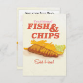 Traditionele vis en chips  print kaart (Voorkant / Achterkant)