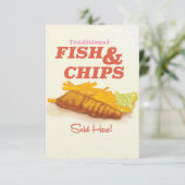 Traditionele vis en chips  print kaart (Staand voorkant)