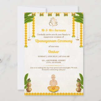 Traditionele Voorspoedige Upanayanam Ceremonie Uit Kaart