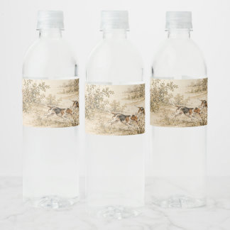 Traditionele Vosjacht Waterfles Etiket