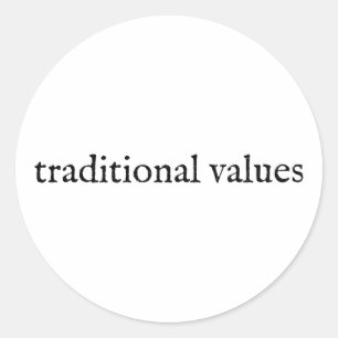 Traditionele waarden ronde sticker