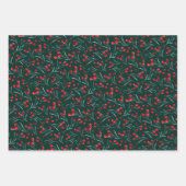 Traditionele waterverf kerstbessen inpakpapier vel (Voorkant 2)