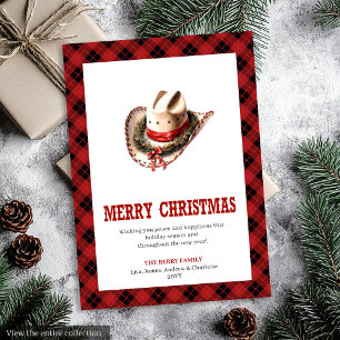 Traditionele westerse geruite kerstkaart