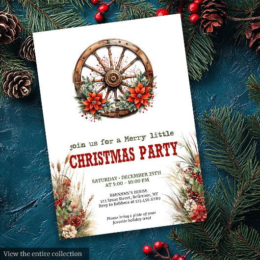 Traditionele westerse kerstfeest uitnodiging